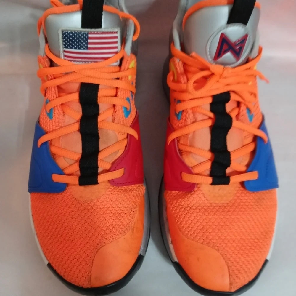 Nike Zoom Paul George 3 Nasa Basketball Orange Silver blue Athletic sneakers M10